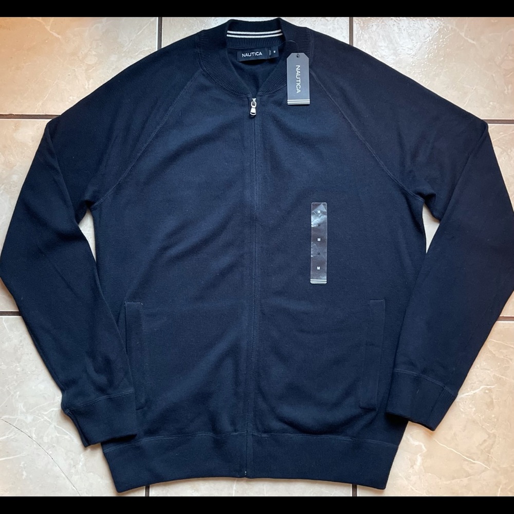 Nautica Light Weight Zip Up Cardigan Size Medium